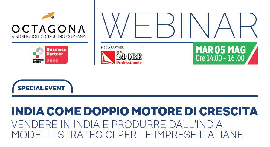 India come doppio motore di crescita: webinar con il Sole24Ore
